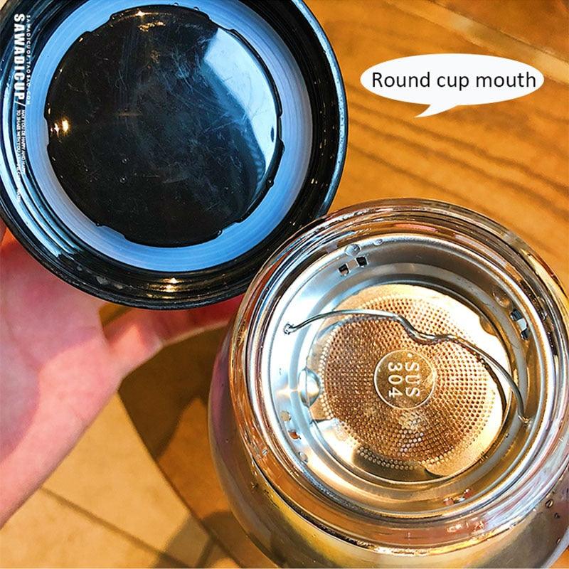 Starry Sky Gradient Glass Water Bottle With Protective Bag Cute Fashion Leak Proof Water Cup for Girls Sport Drink Bottles  Creative Glass Water Bottle Portable Outdoor Sport Water Bottles