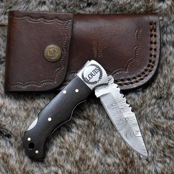 Starshard EDC Pocket Knife with Exotic Wenge Wood Handle - Gifts for You 'n Me