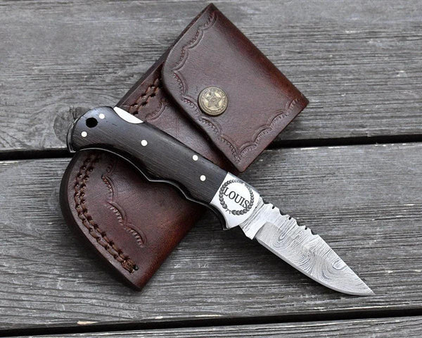 Starshard EDC Pocket Knife with Exotic Wenge Wood Handle - Gifts for You 'n Me