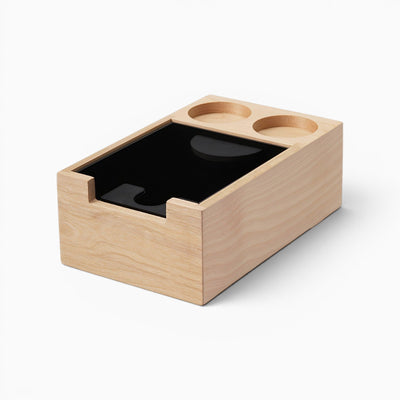 Wooden Coffee Tamper Station with Knock Box