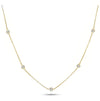 Solid Sterling Silver Round Cut Station Necklace