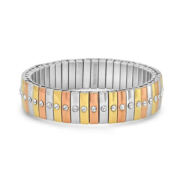 Steel by Design Stainless Tri-Color Stretch Bracelet