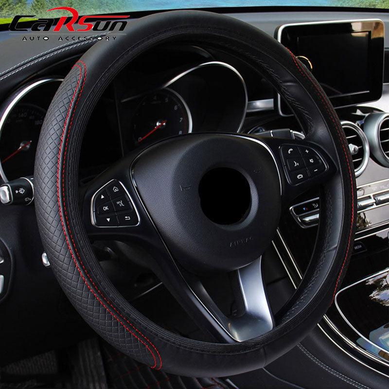 Steering Wheel Cover Braid On The Steering Wheel Cover Auto Car Steering Wheel Cover Wear-resistant Anti-slip Car Accessories Microfiber Breathable Wheel Cover Car Accessories Warm Steering Wheel Cover Winter Cool Summer Cover Interior