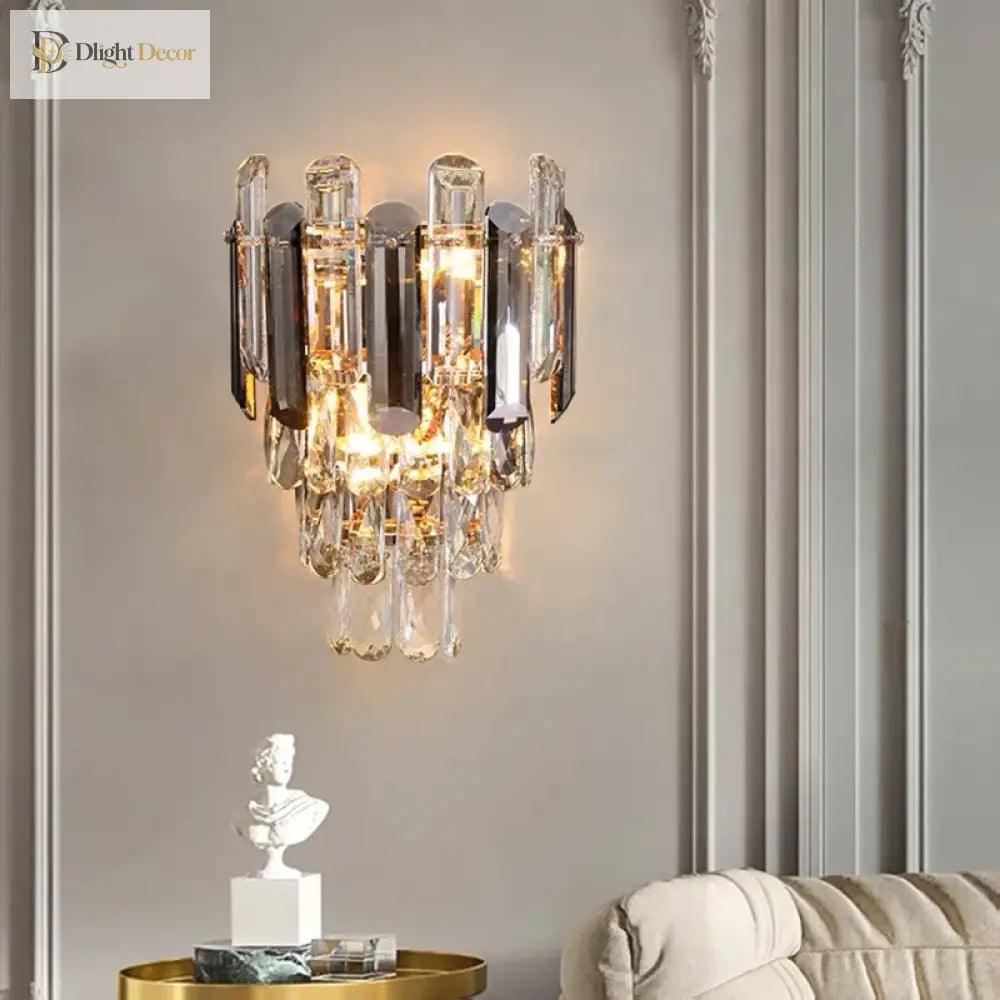 Stella LED Modern Crystal Wall Sconce | Bedroom Lighting
