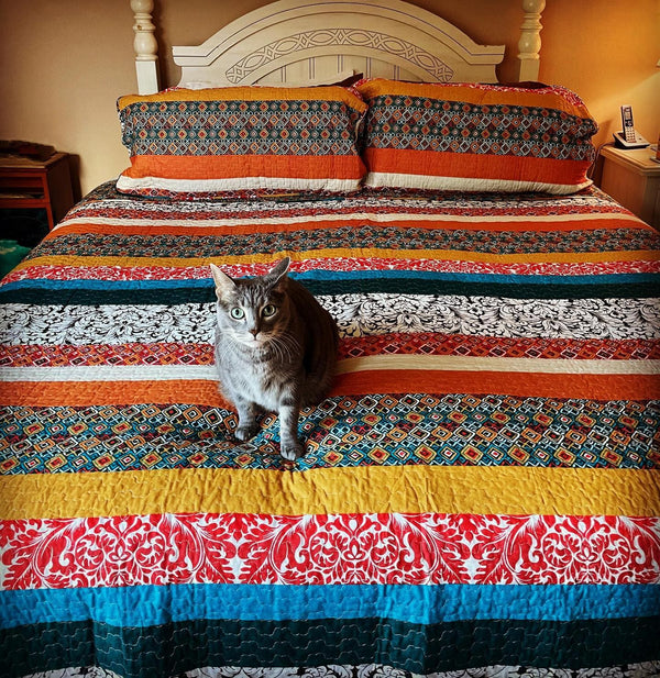 Boho Stripe Quilt Set