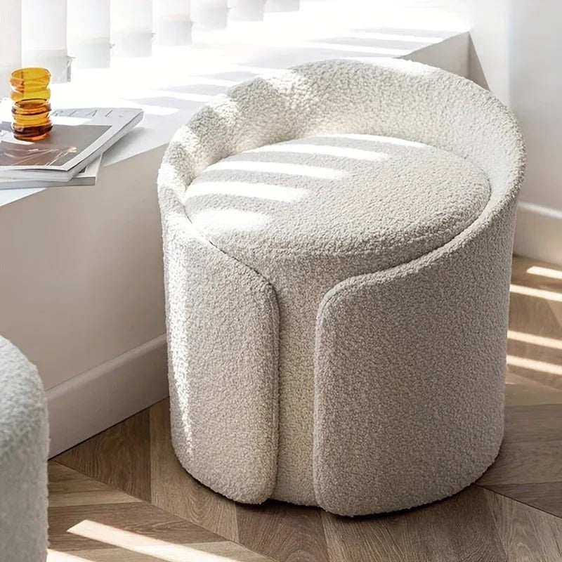 Stool - Fleece Teddy Grey