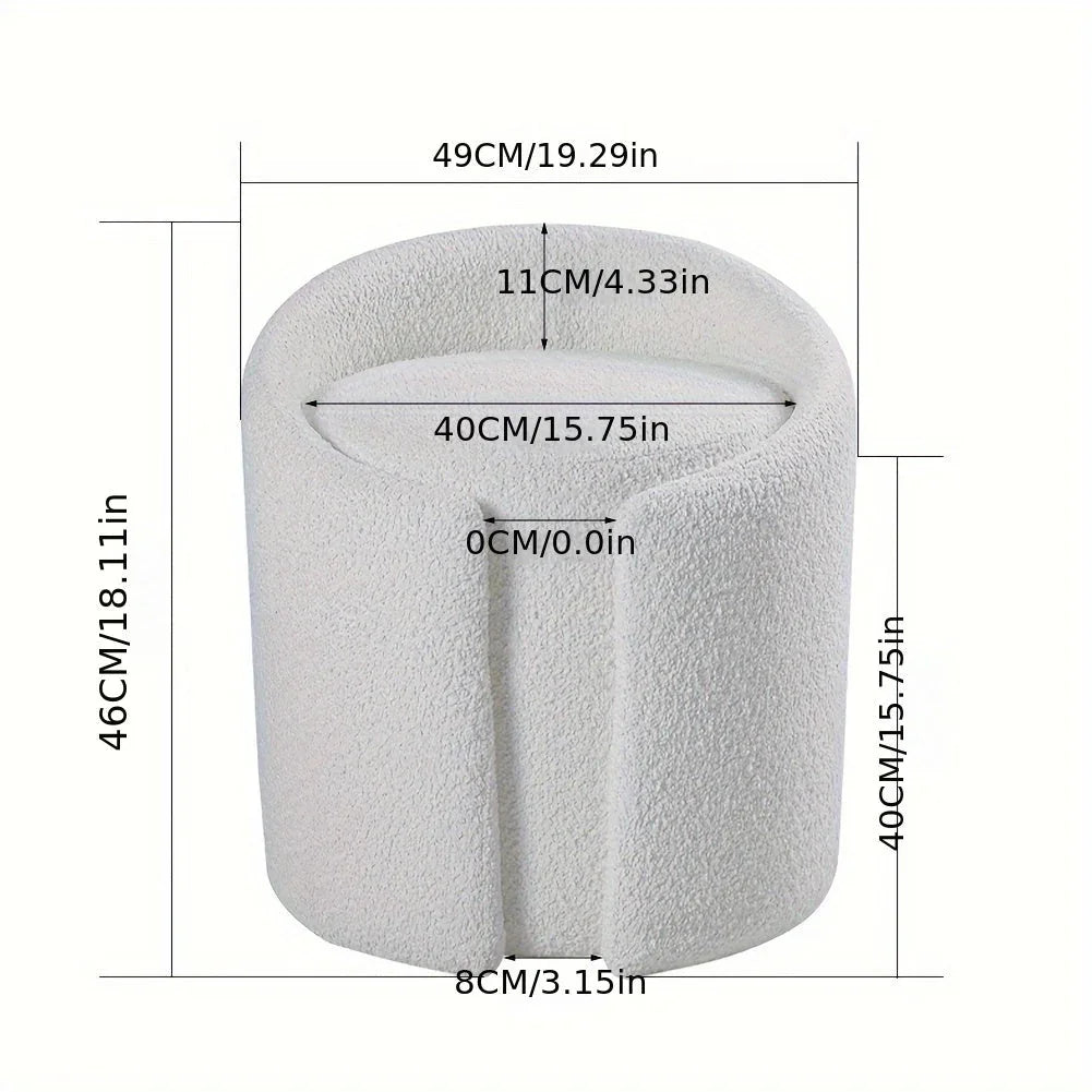 Stool - Fleece Teddy Grey