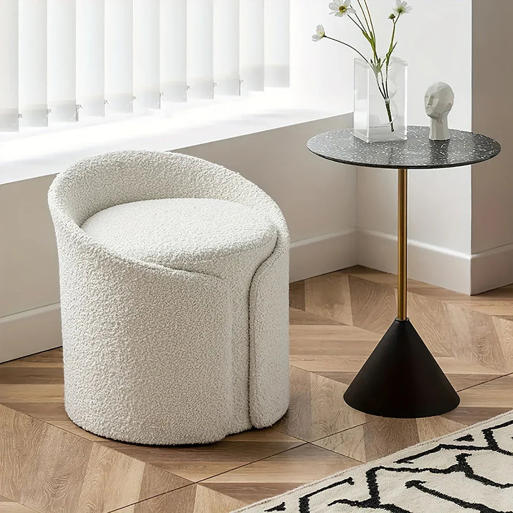 Stool - Fleece Teddy Grey