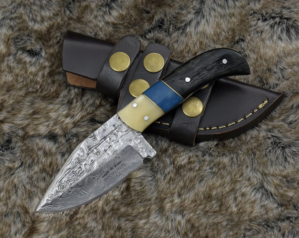 Stormfury Skinning Knife with Ram Horn & Bone Handle