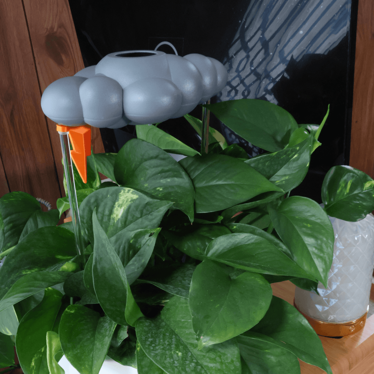 Stormy Dripping Rain Cloud with Lightning Bolt Charm