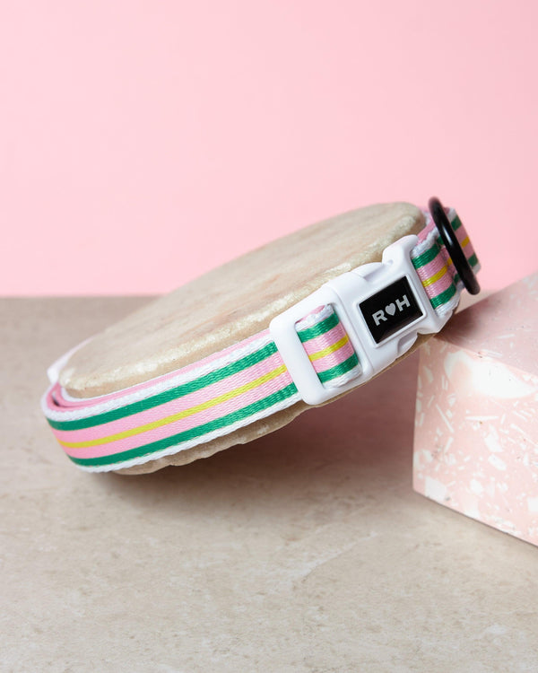 Strawberry Striped Collar & Bowtie