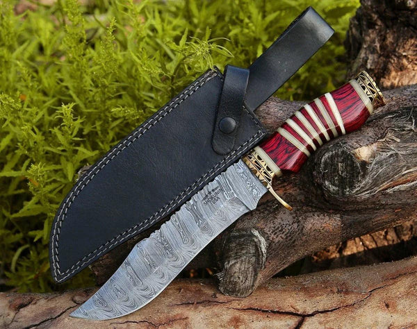 Stream Bowie Knife with Pakkawood & Bone Handle - Gifts for You 'n Me