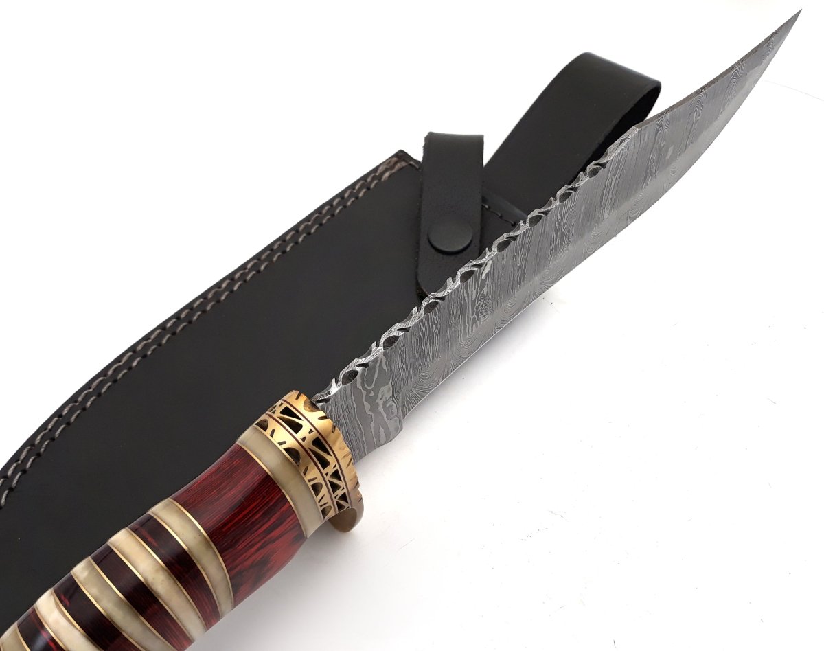 Stream Bowie Knife with Pakkawood & Bone Handle