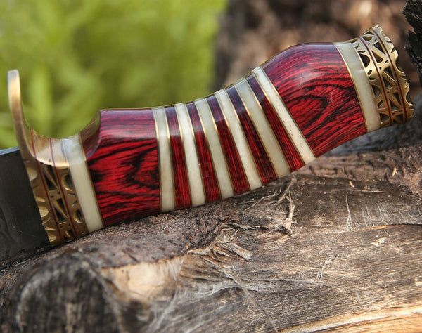 Stream Bowie Knife with Pakkawood & Bone Handle