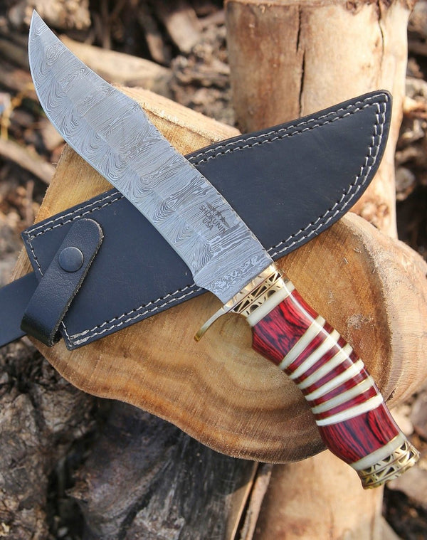 Stream Bowie Knife with Pakkawood & Bone Handle