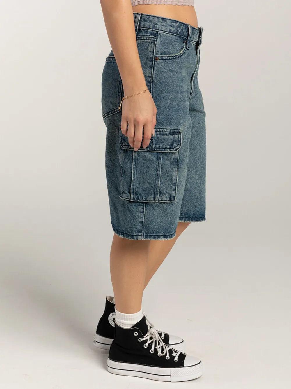 Street trendsetters ordinary washed workwear women's denim straight leg pants