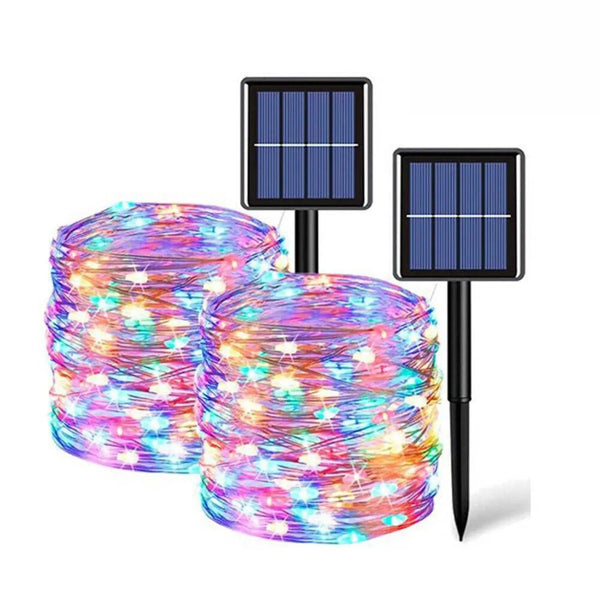 String Lights Solar Fairy 200 LED 66ft Waterproof Copper Wire