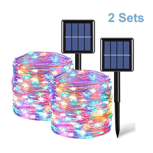 String Lights Solar Fairy 200 LED 66ft Waterproof Copper Wire