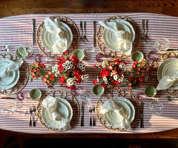 Linen Striped Tablecloth