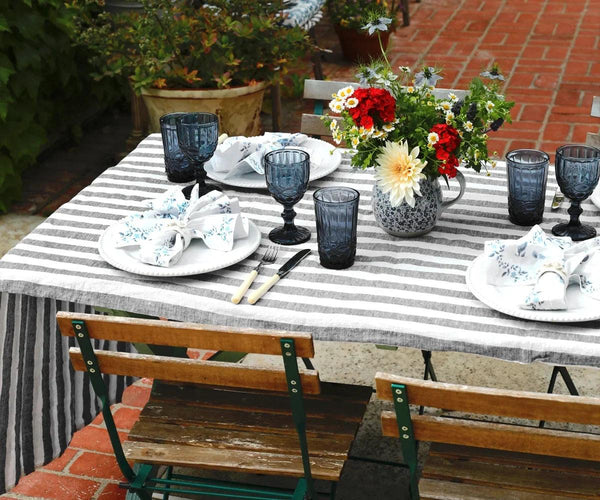 Linen Striped Tablecloth