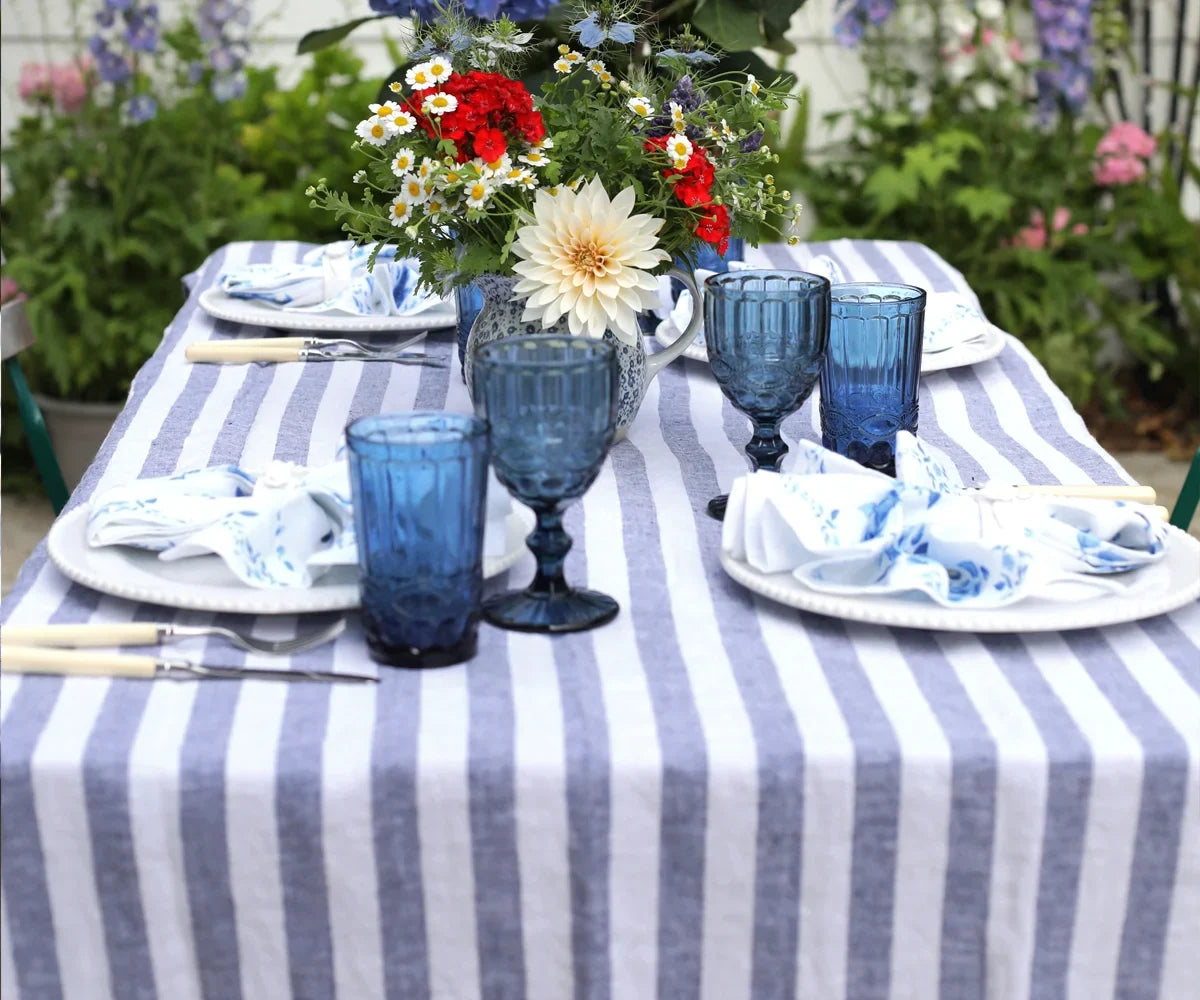 Linen Striped Tablecloth