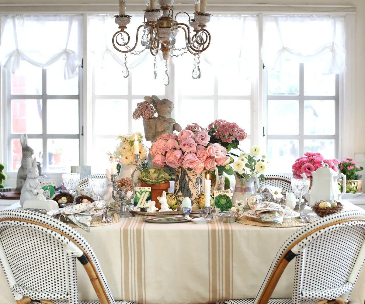 Cotton Striped Tablecloth - Rectangle Tablecloths