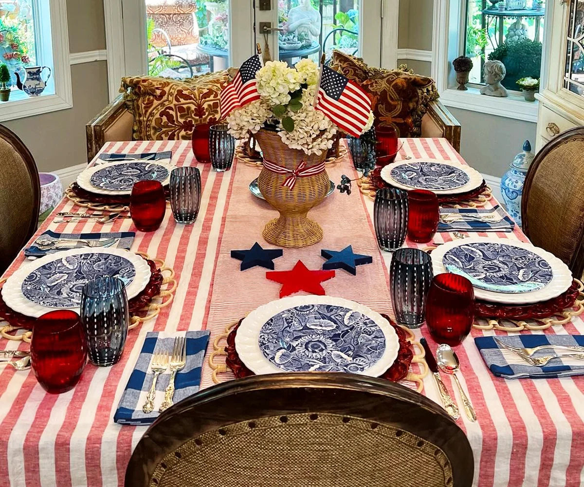 Linen Striped Tablecloth