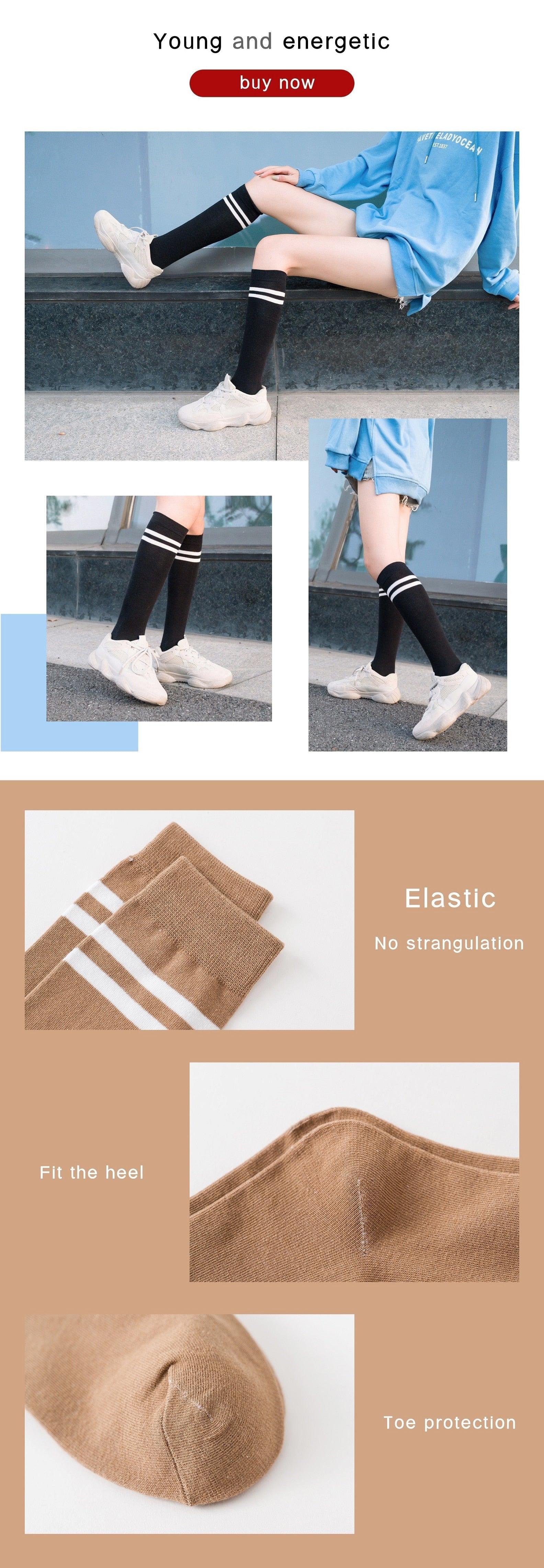 Striped Long Warm Thigh High Stockings Women's Casual Tube Thigh High Socks for School Over Knee High Socks for girls
