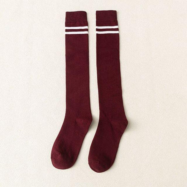 Striped Long Warm Thigh High Stockings Women's Casual Tube Thigh High Socks for School Over Knee High Socks for girls