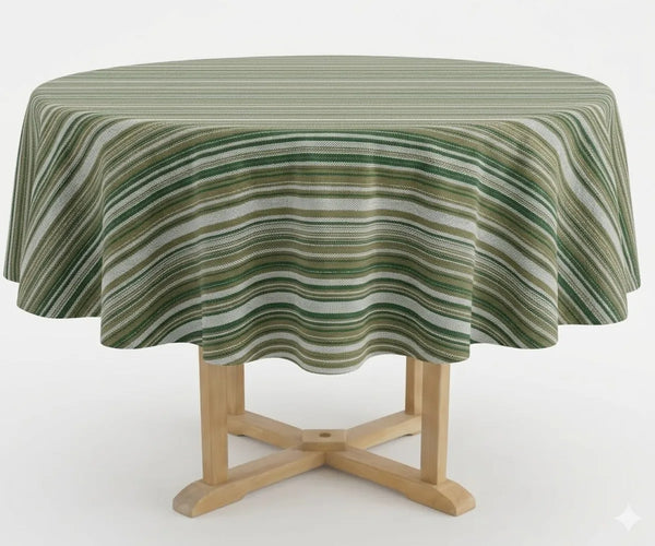 Striped Round Tablecloth - Cotton