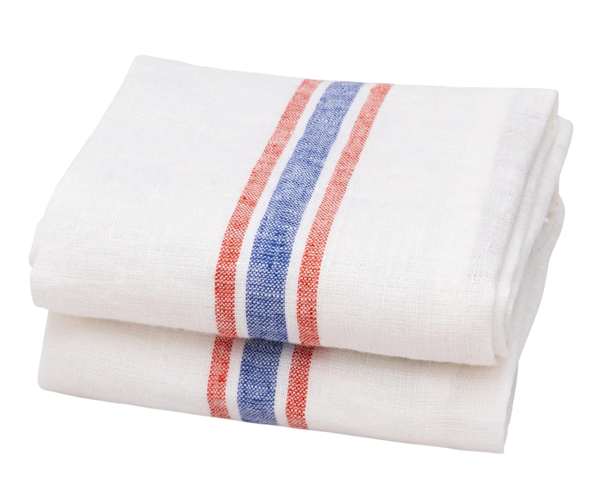 Striped Linen Tea Towels - Set of 2