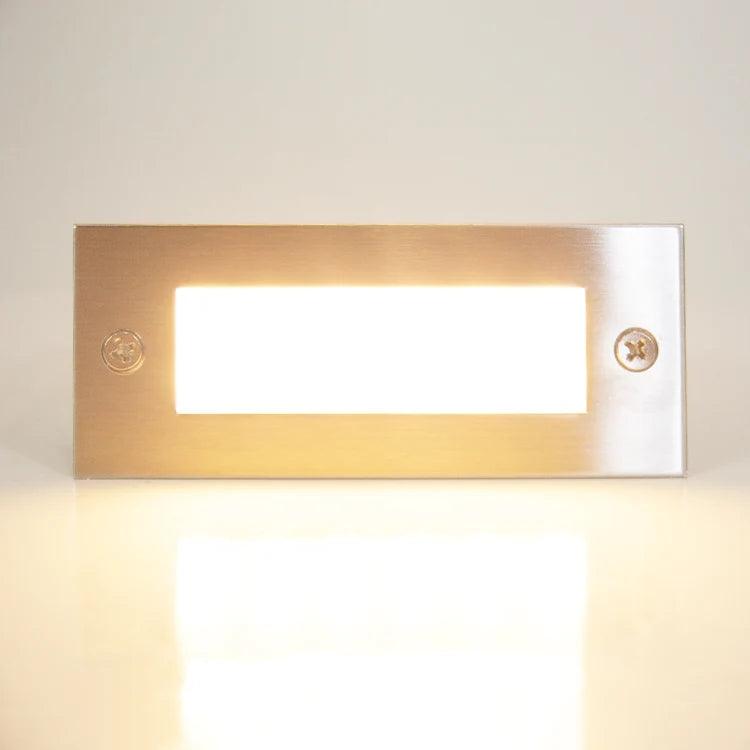 STS02 12V Low Voltage Outdoor Recessed Stainless Steel Brick Wall Light 3000K Warm White Integrated LED Step/ Stair Lighting Fixture