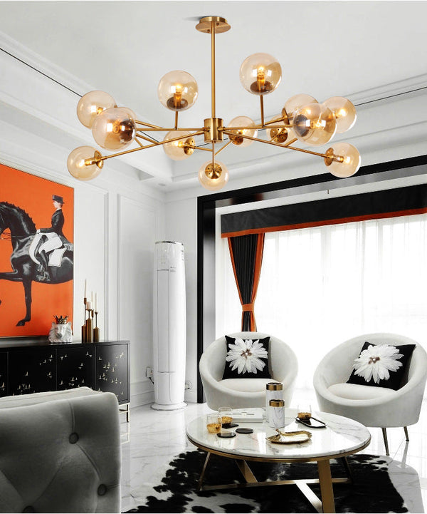 Study Bedroom Living Room Hotel LED Household Glass Chandelier Decorbites