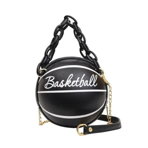 Stunning Ball Purses For Teenagers And Women Stylish Shoulder Bags, Crossbody Chain Hand Bags Personalit Leather Pink Basketball Bag For Females