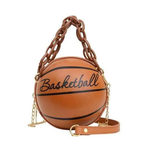 Stunning Ball Purses For Teenagers And Women Stylish Shoulder Bags, Crossbody Chain Hand Bags Personalit Leather Pink Basketball Bag For Females