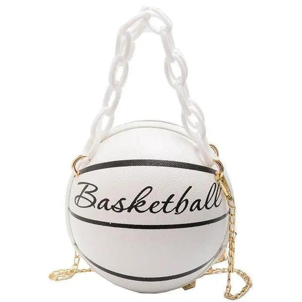 Stunning Ball Purses For Teenagers And Women Stylish Shoulder Bags, Crossbody Chain Hand Bags Personalit Leather Pink Basketball Bag For Females
