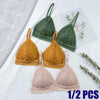Stunning Hot Look Women's Lace Bra No Steel Ring Beauty Back comfor Wrapped Chest Comfortable Daisy Brassiere Stretch Triangle Cup Padded Underwear 1/2Pcs