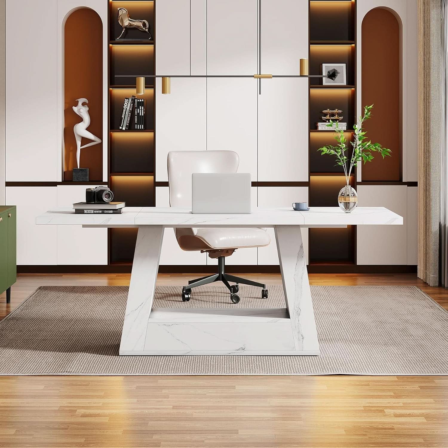 Stylish 63 Inch Large Computer Desk for Home Office