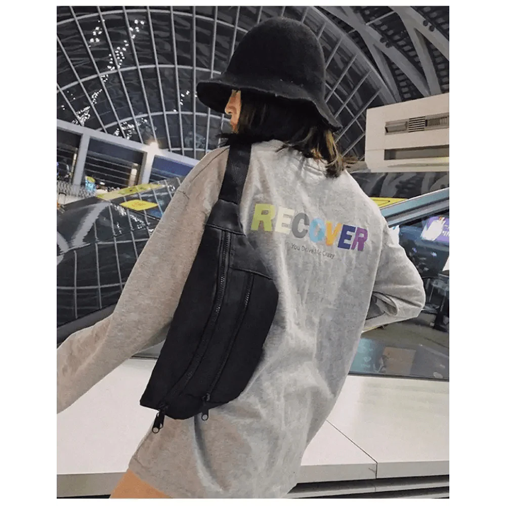 Stylish And Fashionable Fanny Bag For Women Rave Festival Bum Travel Waist Pack Black And White Checkered