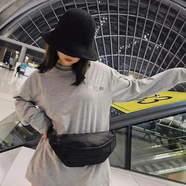 Stylish And Fashionable Fanny Bag For Women Rave Festival Bum Travel Waist Pack Black And White Checkered