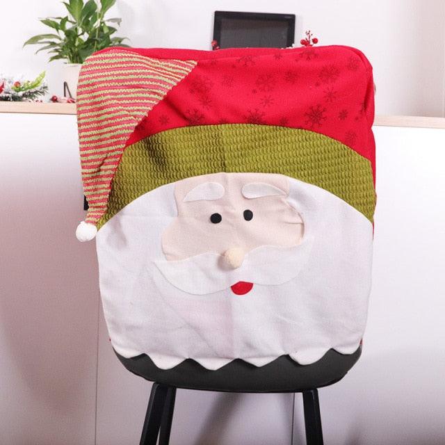 Stylish Chair Covers Christmas Santa Claus Chair Back Cover Christmas Dining Dinner Table Decoration New Year Party Supplies Dining Table Decoration for Home New Year Party