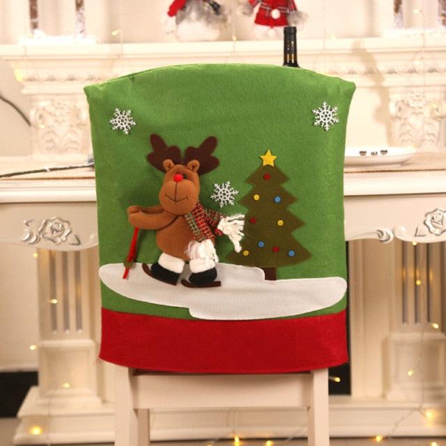 Stylish Chair Covers Christmas Santa Claus Chair Back Cover Christmas Dining Dinner Table Decoration New Year Party Supplies Dining Table Decoration for Home New Year Party