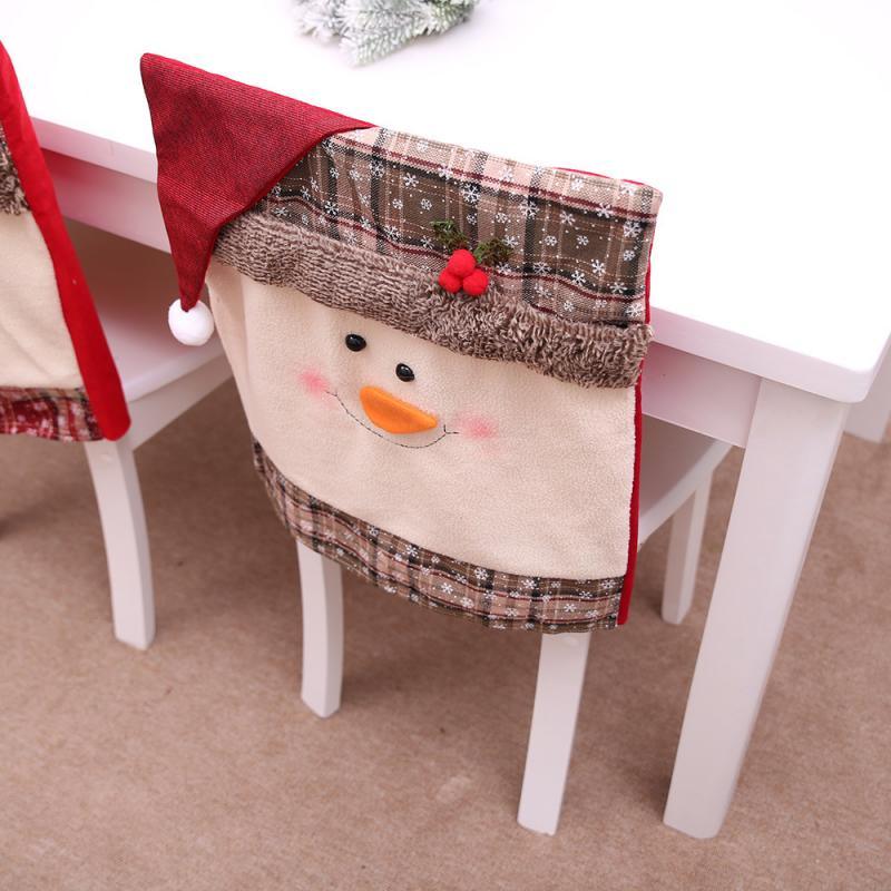 Stylish Chair Covers Christmas Santa Claus Chair Back Cover Christmas Dining Dinner Table Decoration New Year Party Supplies Dining Table Decoration for Home New Year Party