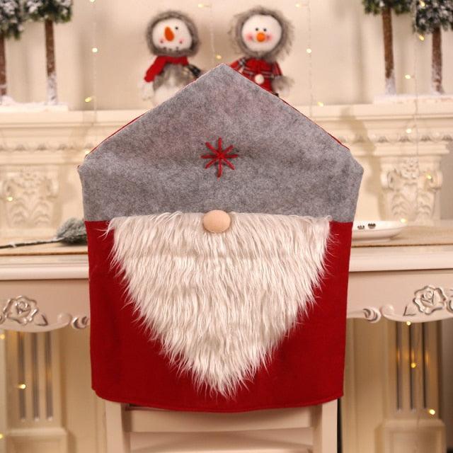Stylish Chair Covers Christmas Santa Claus Chair Back Cover Christmas Dining Dinner Table Decoration New Year Party Supplies Dining Table Decoration for Home New Year Party