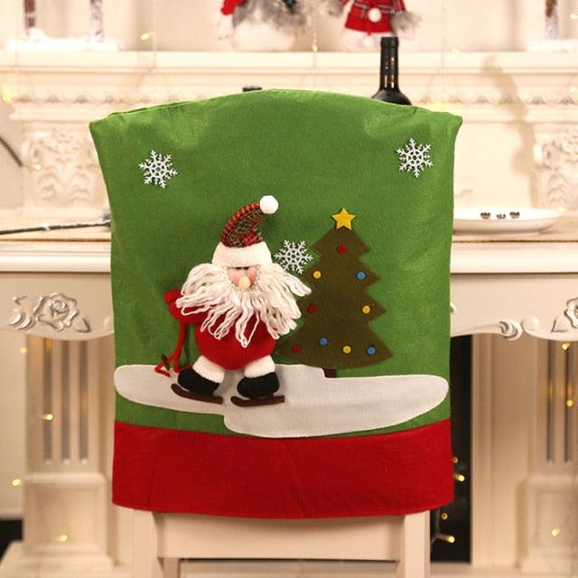 Stylish Chair Covers Christmas Santa Claus Chair Back Cover Christmas Dining Dinner Table Decoration New Year Party Supplies Dining Table Decoration for Home New Year Party