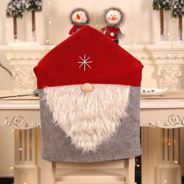 Stylish Chair Covers Christmas Santa Claus Chair Back Cover Christmas Dining Dinner Table Decoration New Year Party Supplies Dining Table Decoration for Home New Year Party