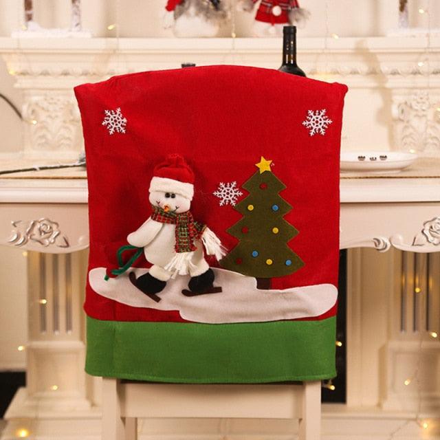 Stylish Chair Covers Christmas Santa Claus Chair Back Cover Christmas Dining Dinner Table Decoration New Year Party Supplies Dining Table Decoration for Home New Year Party