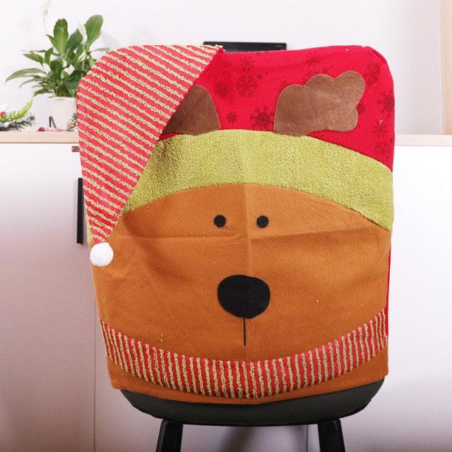 Stylish Chair Covers Christmas Santa Claus Chair Back Cover Christmas Dining Dinner Table Decoration New Year Party Supplies Dining Table Decoration for Home New Year Party