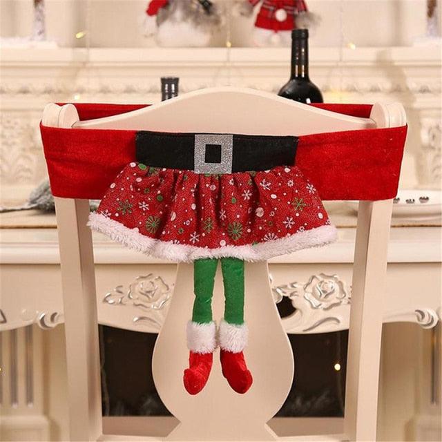 Stylish Chair Covers Christmas Santa Claus Chair Back Cover Christmas Dining Dinner Table Decoration New Year Party Supplies Dining Table Decoration for Home New Year Party