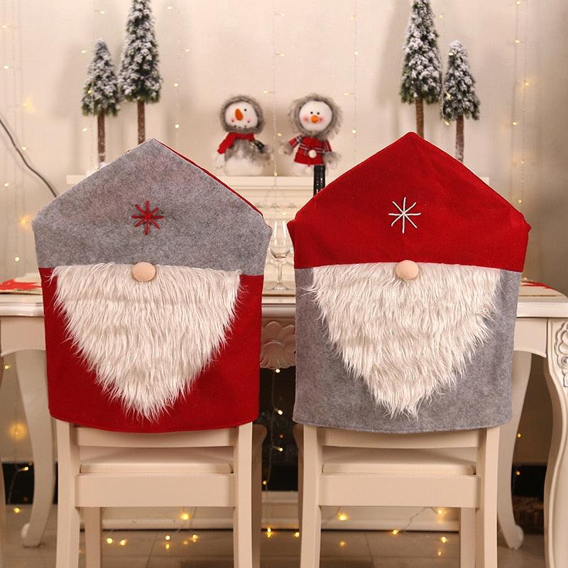 Stylish Chair Covers Christmas Santa Claus Chair Back Cover Christmas Dining Dinner Table Decoration New Year Party Supplies Dining Table Decoration for Home New Year Party
